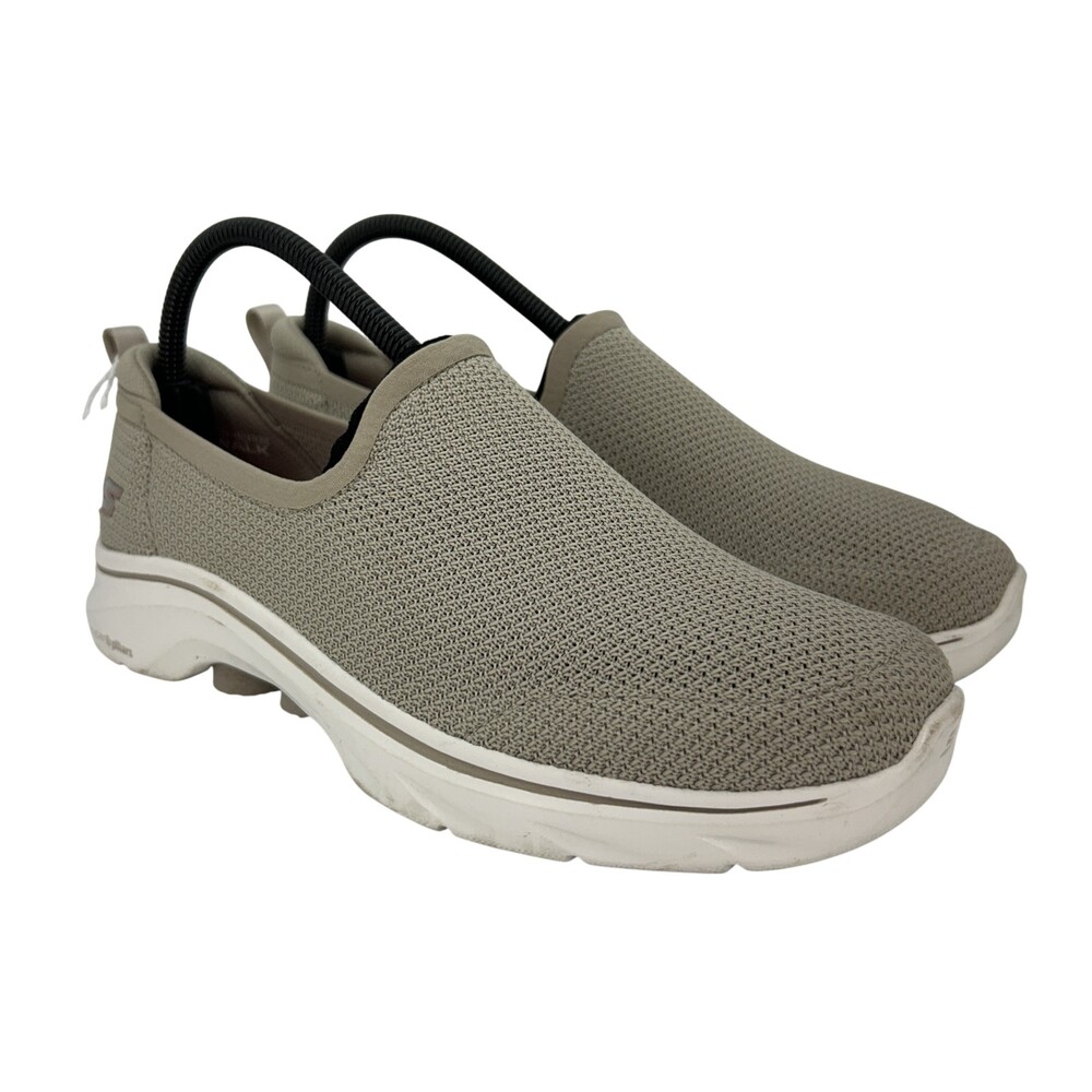 Skechers GOwalk 7 Shoes Womens Size 8.5 Beige Slip On Walking Comfort SN 125218